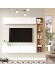 cn1-wan - composition murale chloe gris foncé blanc