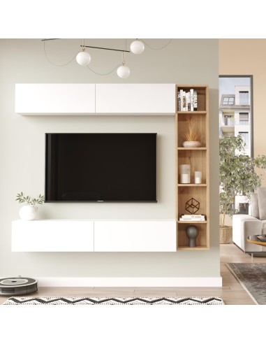 cn1-wan - composition murale chloe gris foncé blanc