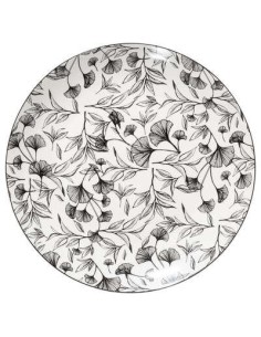 ass plate black floral d27