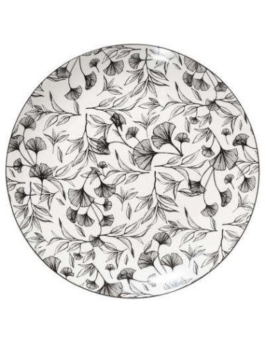 ass plate black floral d27