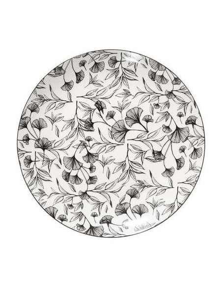 ass plate black floral d27