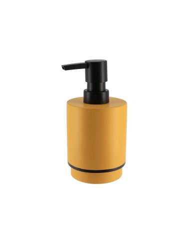 aa62140123 - distributeur a savon polyresine rond 290 ml- ocre/noir