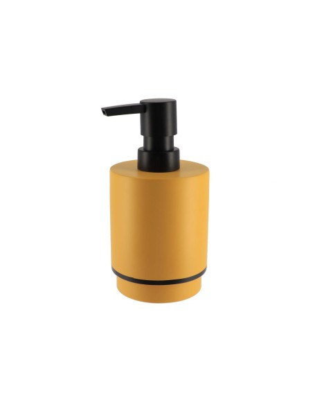 aa62140123 - distributeur a savon polyresine rond 290 ml- ocre/noir