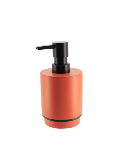 aa62140124 - distributeur a savon polyresine rond 290 ml - terre de sienne/noir