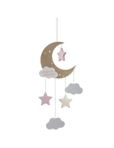 158583a - deco mur mdf lune rose 45x16