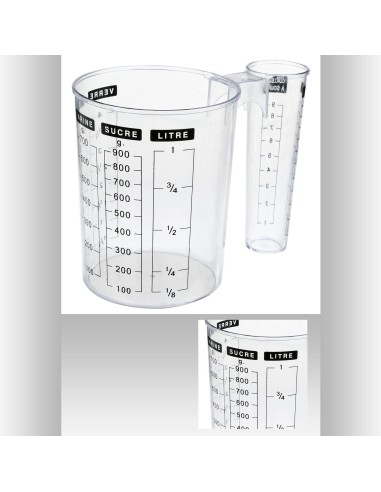 104025a - verre doseur double ps L. 18,8 x P. 14,4 x H. 11,5 cm