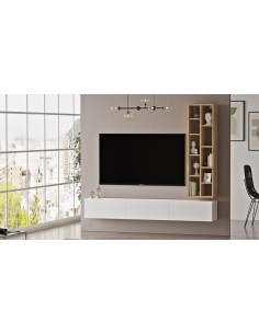 lv9-rl - composition murale luvio gris 2 modules 174*27*145