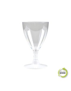 set de 6 verres a pied en plastique reutilisable 18cl blanc