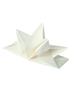 6sej761bc - set de 12 serviettes pre pliees en papier 3 plis 40*60cm blanc