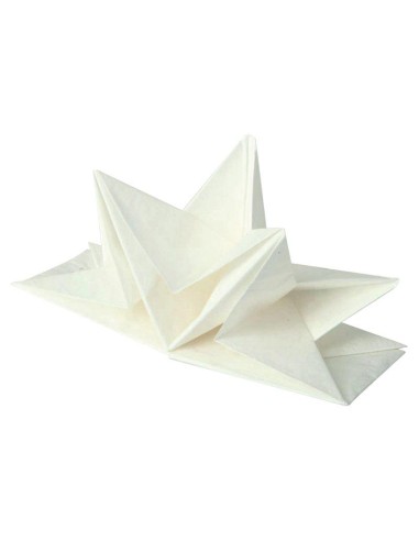 6sej761bc - set de 12 serviettes pre pliees en papier 3 plis 40*60cm blanc