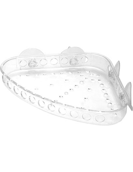 9202101 - etagere d'angle ps sur ventouses - transparent