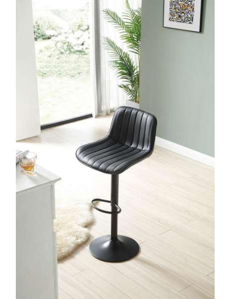 tabouret de bar gambele noir pu 02