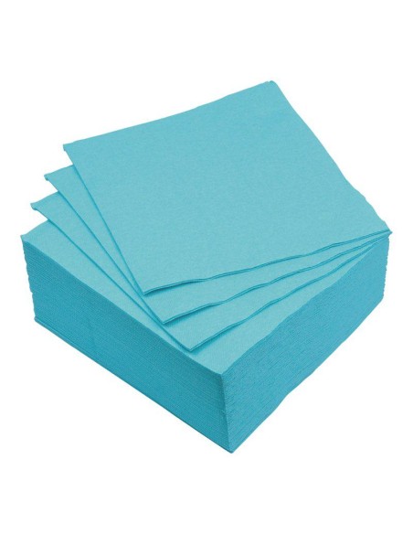 6sej758br - set de 40 serviettes microgaufrees vitamine 2 plis 38*38cm bleu