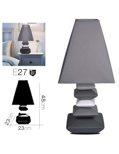 20165-lampe ceramique 5 galets gris 23 x 23 x 48 cm