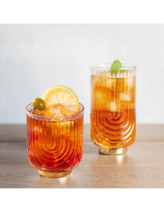 602382 -  verre haut motif u plaqué or -