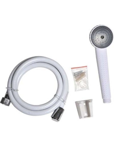 3302100-kit douchette pvc 1 fonction/flexible 150 cm - blanc