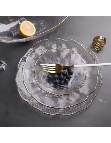 602108 -  assiette bord doré  -