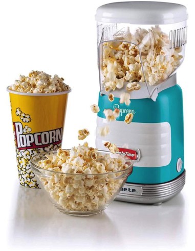 appareil a popcorn party time bleu