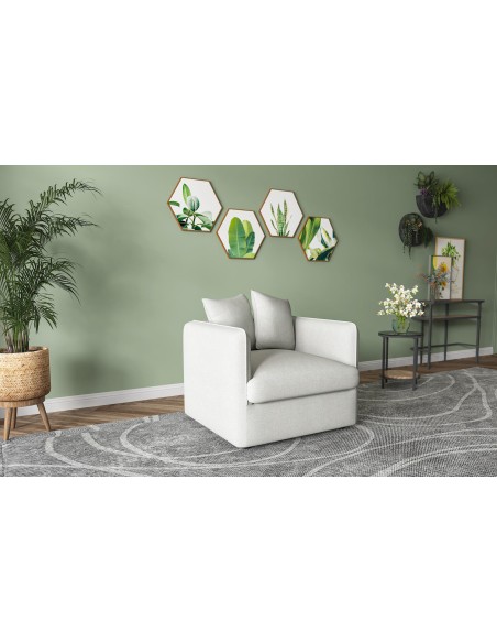 rory 18 -fauteuil  valverde - beige  - 85x85x82cm