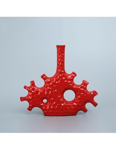 h2000-868 vase rouge / noir / blanc 29.5*5*26.5 cm