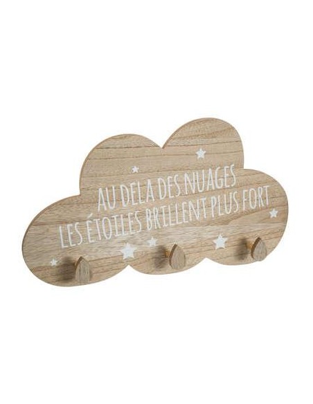 158582b - patere bois 3cro nuage etoiles