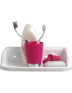 9700100 - etagere pp rectangulaire sur ventouses - blanc