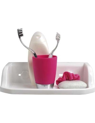 9700100 - etagere pp rectangulaire sur ventouses - blanc