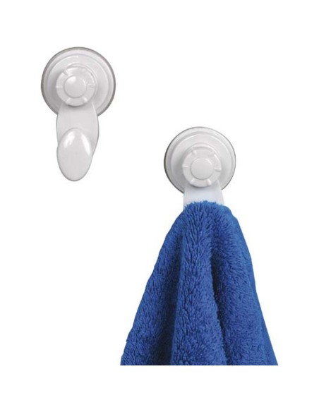9705100 - set de 2 crochets pp sur ventouses - blanc