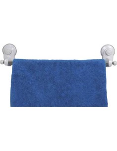 9706100 - porte serviettes abs/pvc 1 barre acier inoxydable sur ventouses - blan