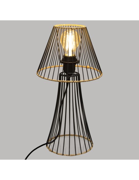 lampe filaire "sisal" noir h.38,5