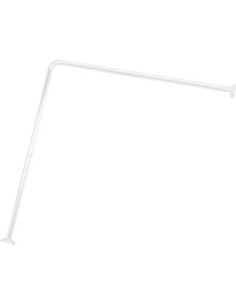 2102100 - barre de douche d'angle 80x80 cm aluminium - blanc