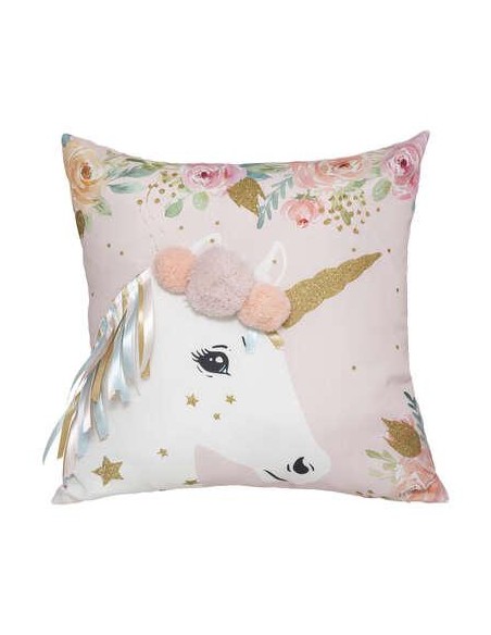 174203 - coussin carre licorne rubans