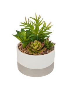 155632 - plante artif pot crmq bico d14 L. 17 x P. 14,5 x H. 20,5 cm
