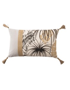 coussin belize 30x50 noir beige jute