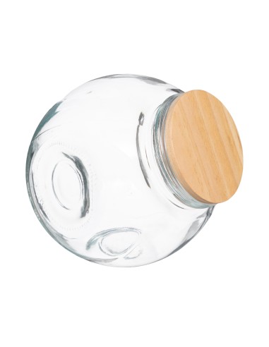 169220 - bocal pen ver+bois 1,5l pin L. 18,5 x P. 11,5 x H. 16 cm