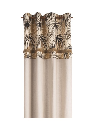 rideau belize noire beige jute 135x250cm