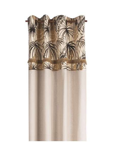 rideau belize noire beige jute 135x250cm