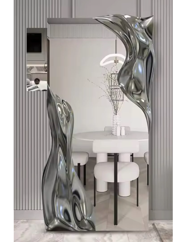 j28 miroir goutte d'eau 2 - couleur argent brillant  - 180*96*15 - frp, galvanop