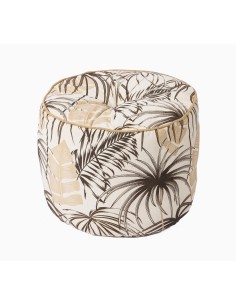 pouf belize noir beige jute 40x30cm