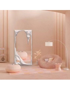 j30 miroir glacier  - couleur blanc - 185*93*9 - frp, peinture de cuisson, mdf,