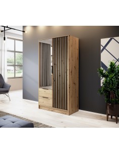 armoire nelly 2d grafit / grafit