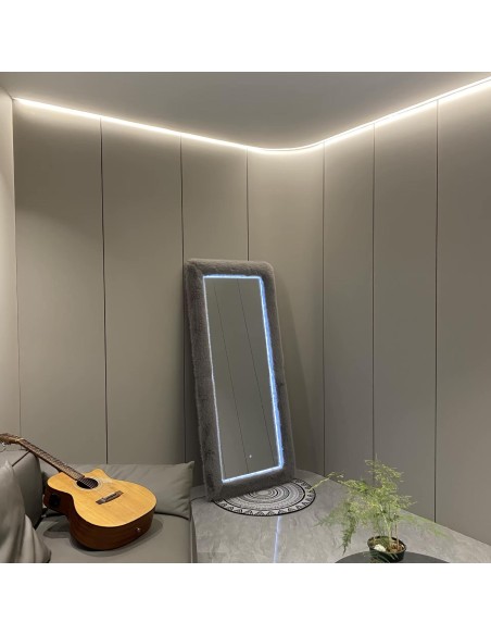 j31 miroir peluche  - couleur noir  - 178*78*7 - fourrure de renard simulée, mdf