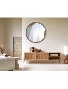 3030-65-2 miroir rond billie - 90*90*3 - bois massif