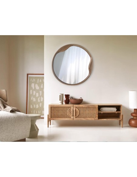 3030-65-2 miroir rond billie - 90*90*3 - bois massif