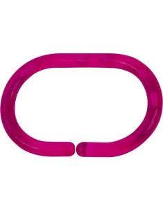 2201150 - set de 12 anneaux de douche ps - fuchsia translucide