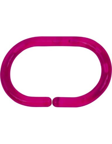 2201150 - set de 12 anneaux de douche ps - fuchsia translucide