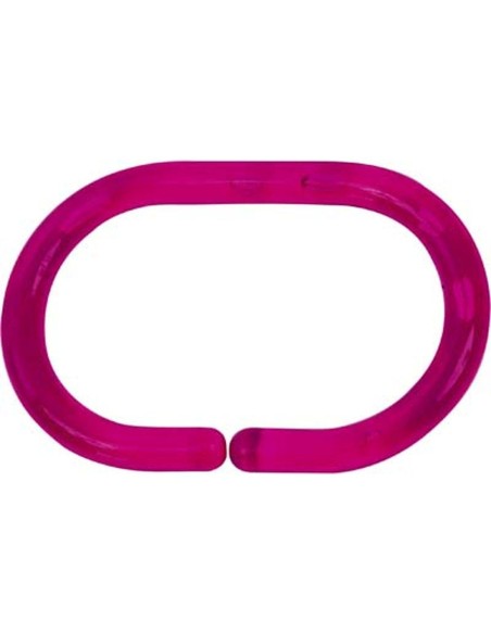 2201150 - set de 12 anneaux de douche ps - fuchsia translucide