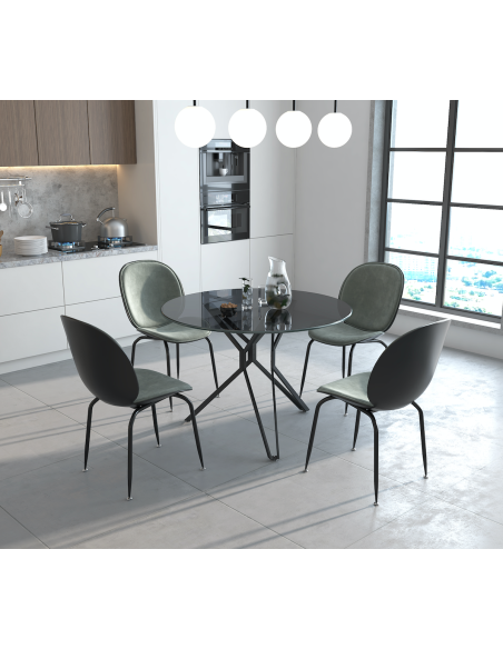 chaise beetle / scaraba gris - 52x55x87cm