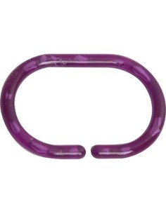 set de 12 anneaux de douche ps - aubergine translucide