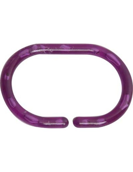 set de 12 anneaux de douche ps - aubergine translucide